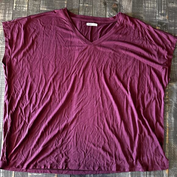 Edgely Boxy V-Neck T-Shirt Plus Size 2X Short Sleeve - Picture 1 of 5